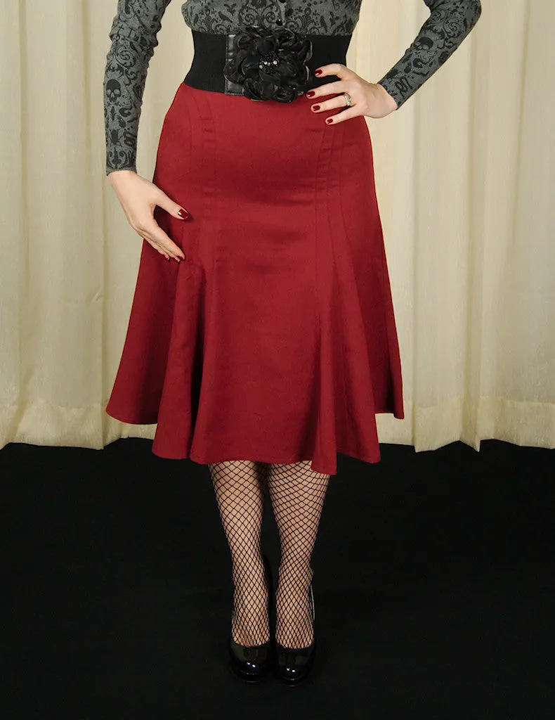 Amy Burgundy Trumpet Skirt