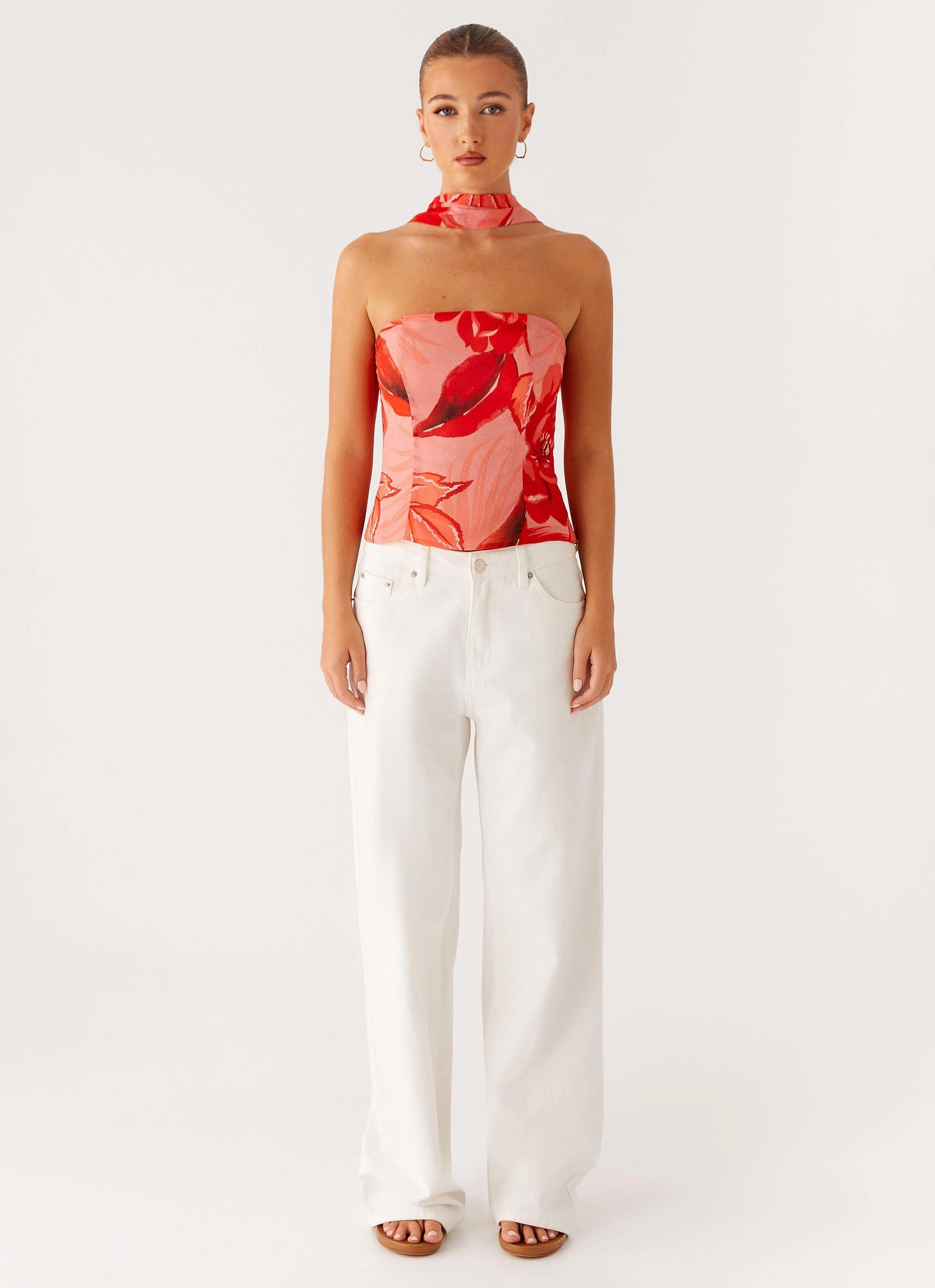 Anais Scarf Top - Sicily Sunset Print Outdoor Apparel