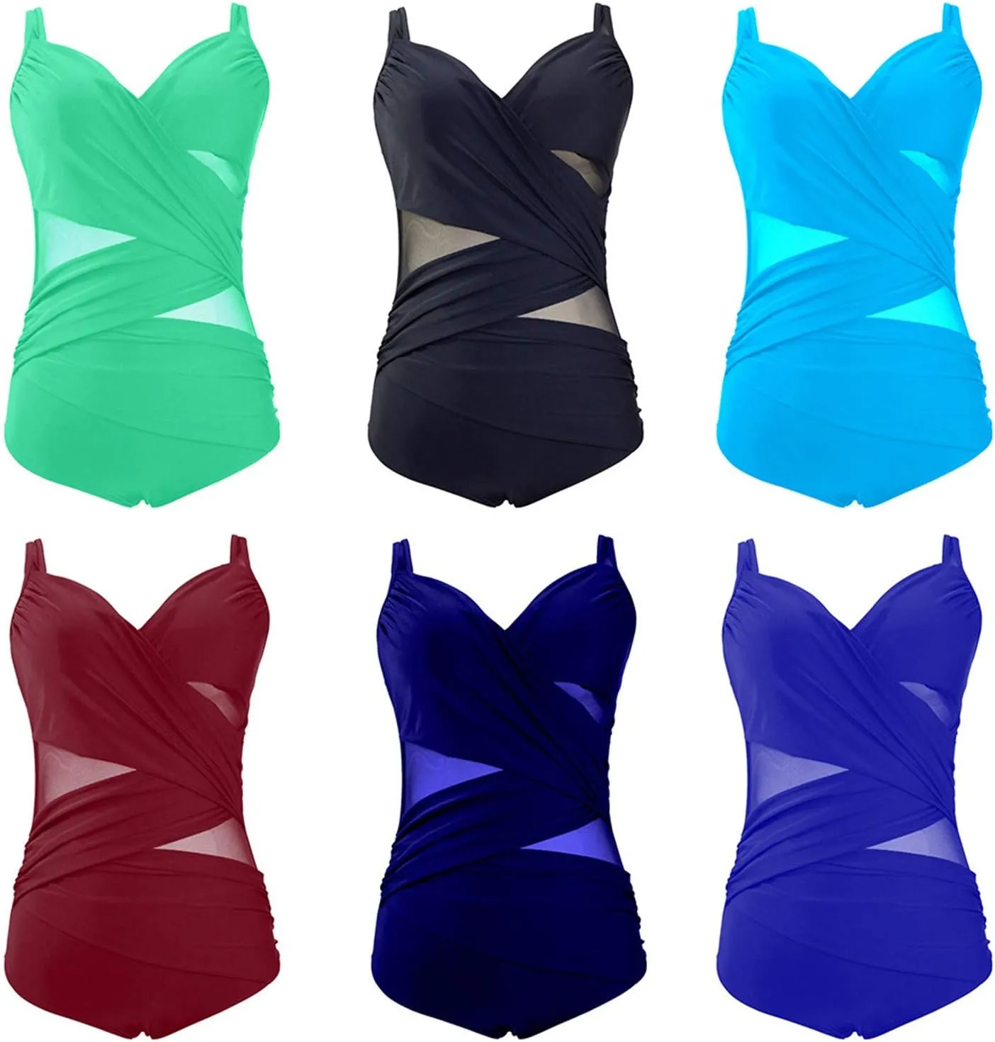 Andongnywell Women's Swimsuits One Piece Tummy Control Front Cross Backless Swimsuit Bathing Suit one-Piece Swimsuit