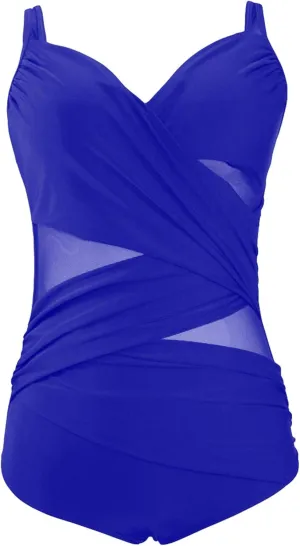 Andongnywell Women's Swimsuits One Piece Tummy Control Front Cross Backless Swimsuit Bathing Suit one-Piece Swimsuit