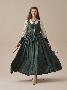 Anis 23 | Lace-up Jacquard Linen Corset Dress LightweightCompressionFabric Lightweight Polyester Blend Noise Reduced Fabrics Anis 23 | Lace-up Jacquard Linen Corset Dress