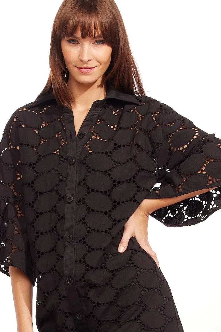 Functional-Design Ankara Dress - Black Oval