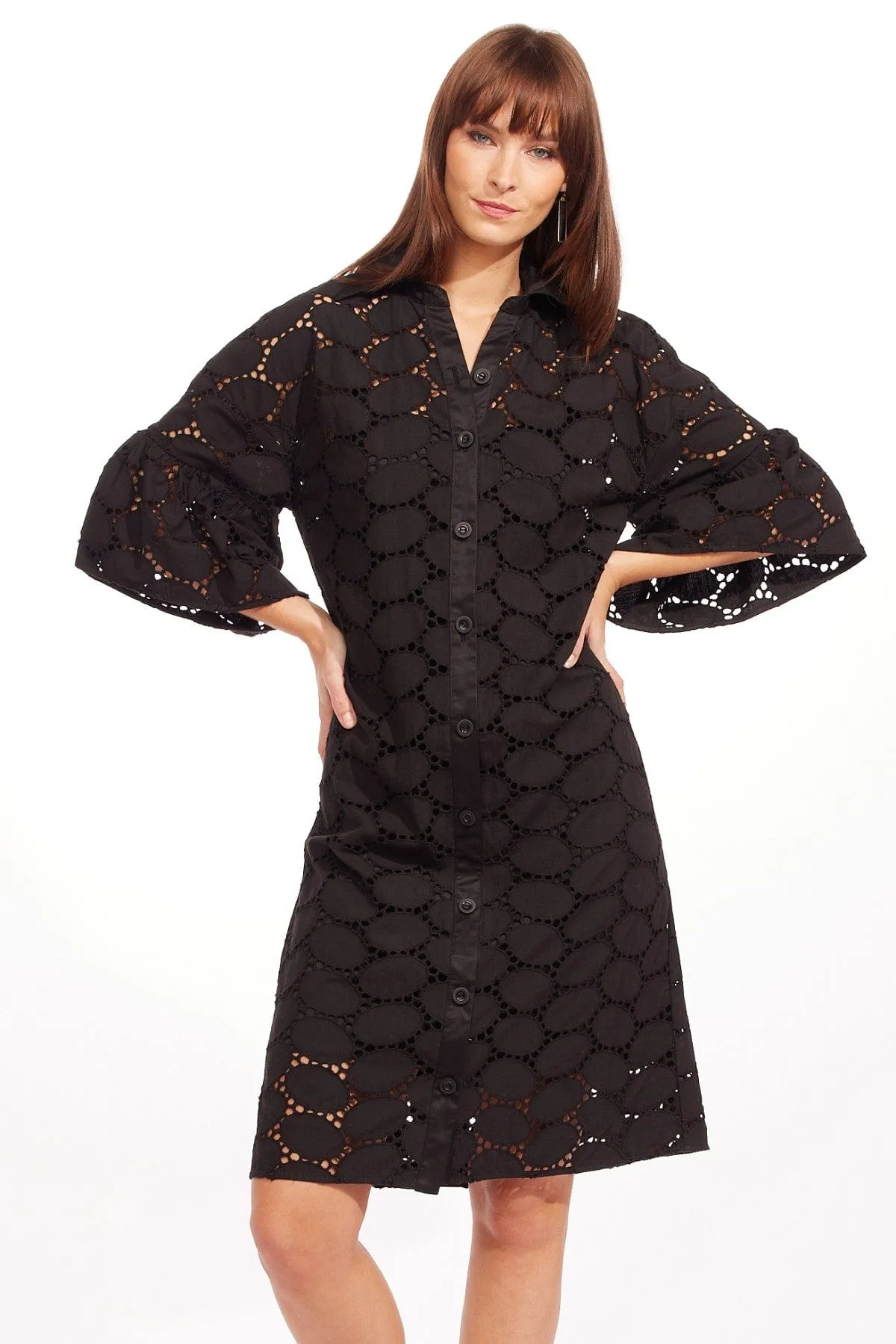 Inner Smile Ankara Dress - Black Oval