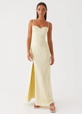 Ankle length Miss Bloom Maxi Dress - Lemon Wave Soft Quick Layer Miss Bloom Maxi Dress - Lemon