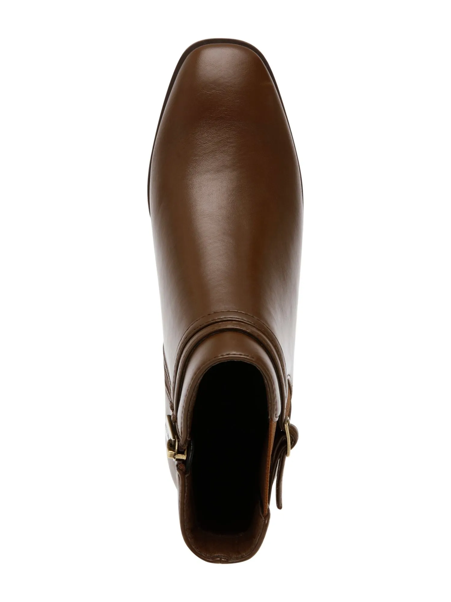 ANNE KLEIN Womens Brown Lug Sole Cushioned Buckle Accent Cassie Almond Toe Block Heel Zip-Up Boots Shoes M