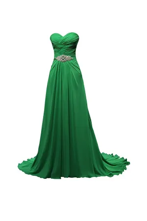 Anneprom A-Line Sweetheart Floor Length Chiffon Bridesmaid Dresses APB0056