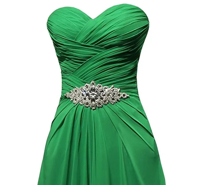 Anneprom A-Line Sweetheart Floor Length Chiffon Bridesmaid Dresses APB0056