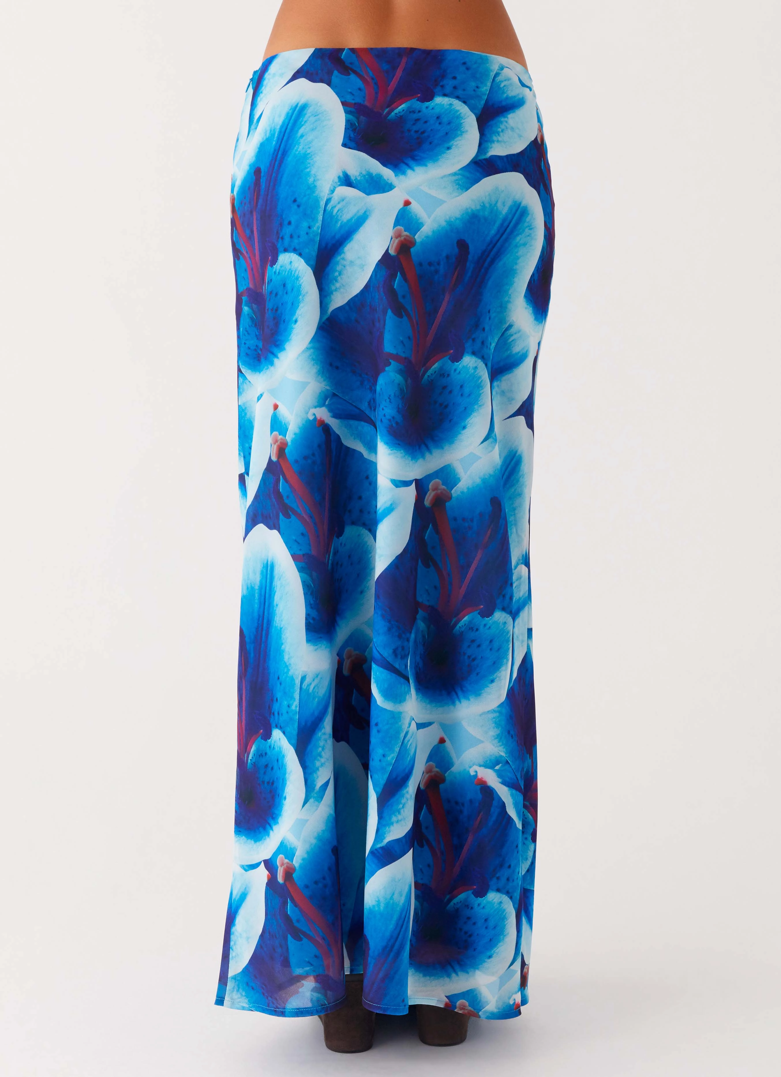 Minimal Vibes Another Life Chiffon Maxi Skirt - Turquoise Floral