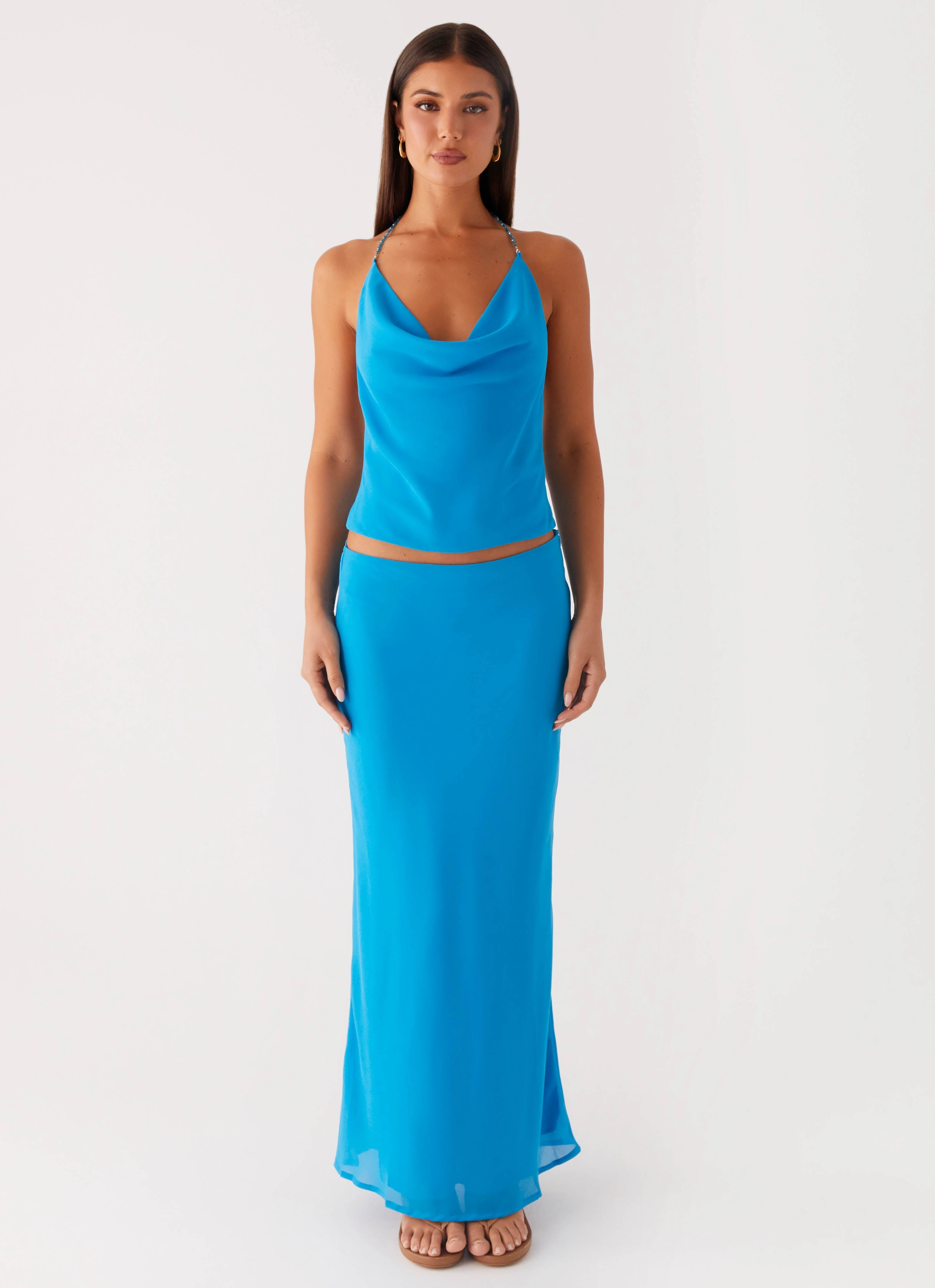 Fashion Pulse Curve Friendly Another Life Halter Top - Turquoise