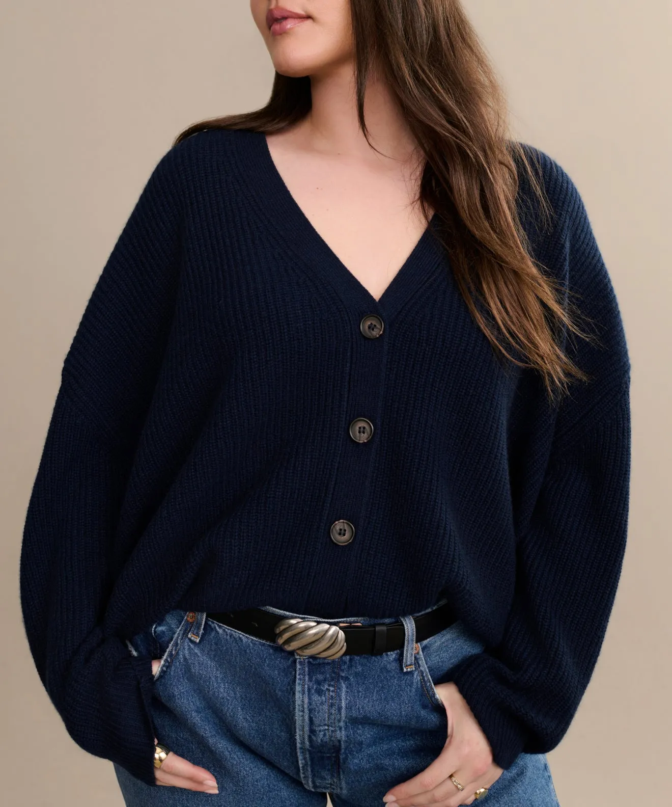 Cropped Cashmere Cocoon Cardigan AntiOdorTreatment