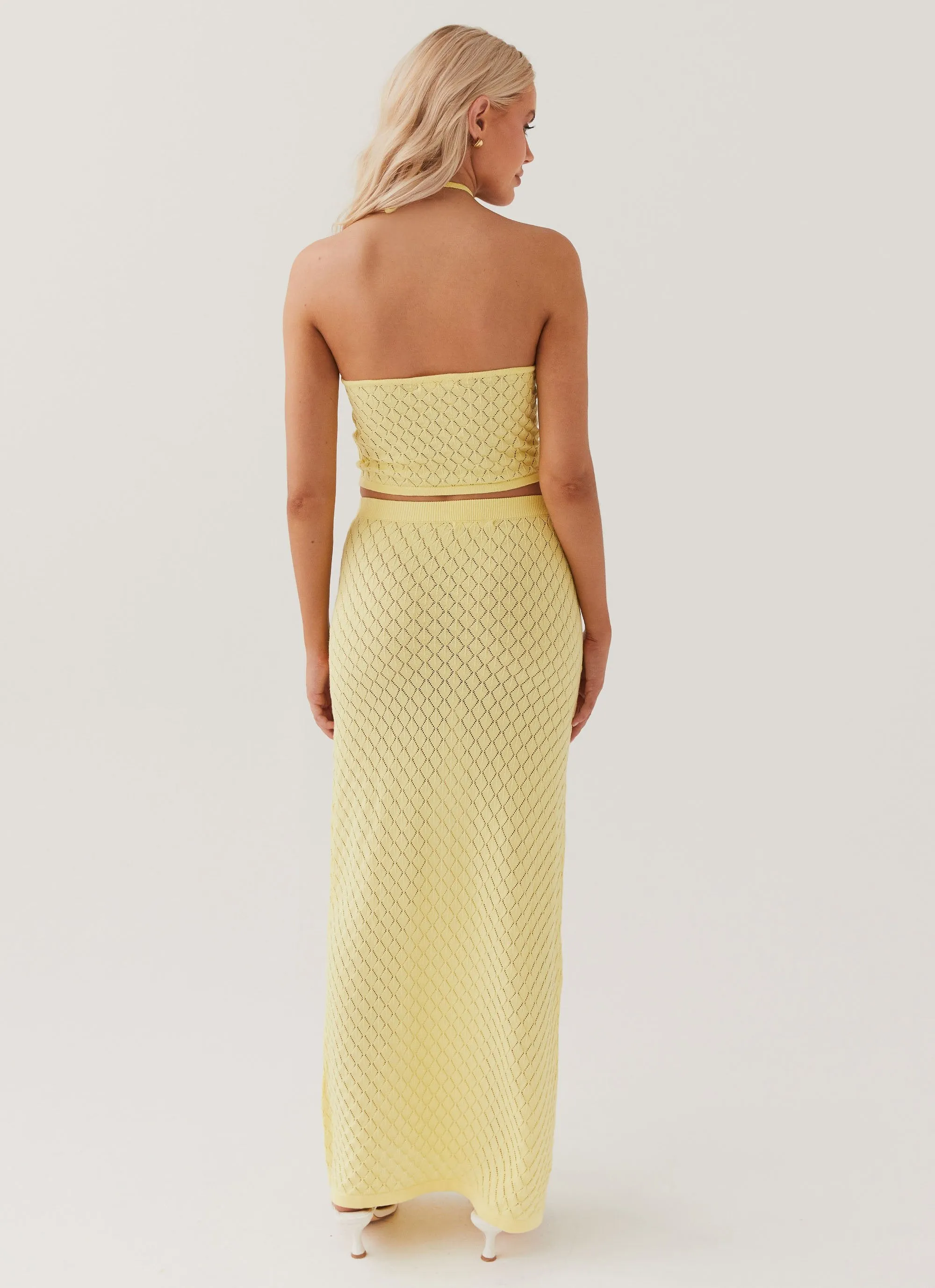 Amanza Knit Maxi Skirt - Lemon Quality Fabric Go Anywhere