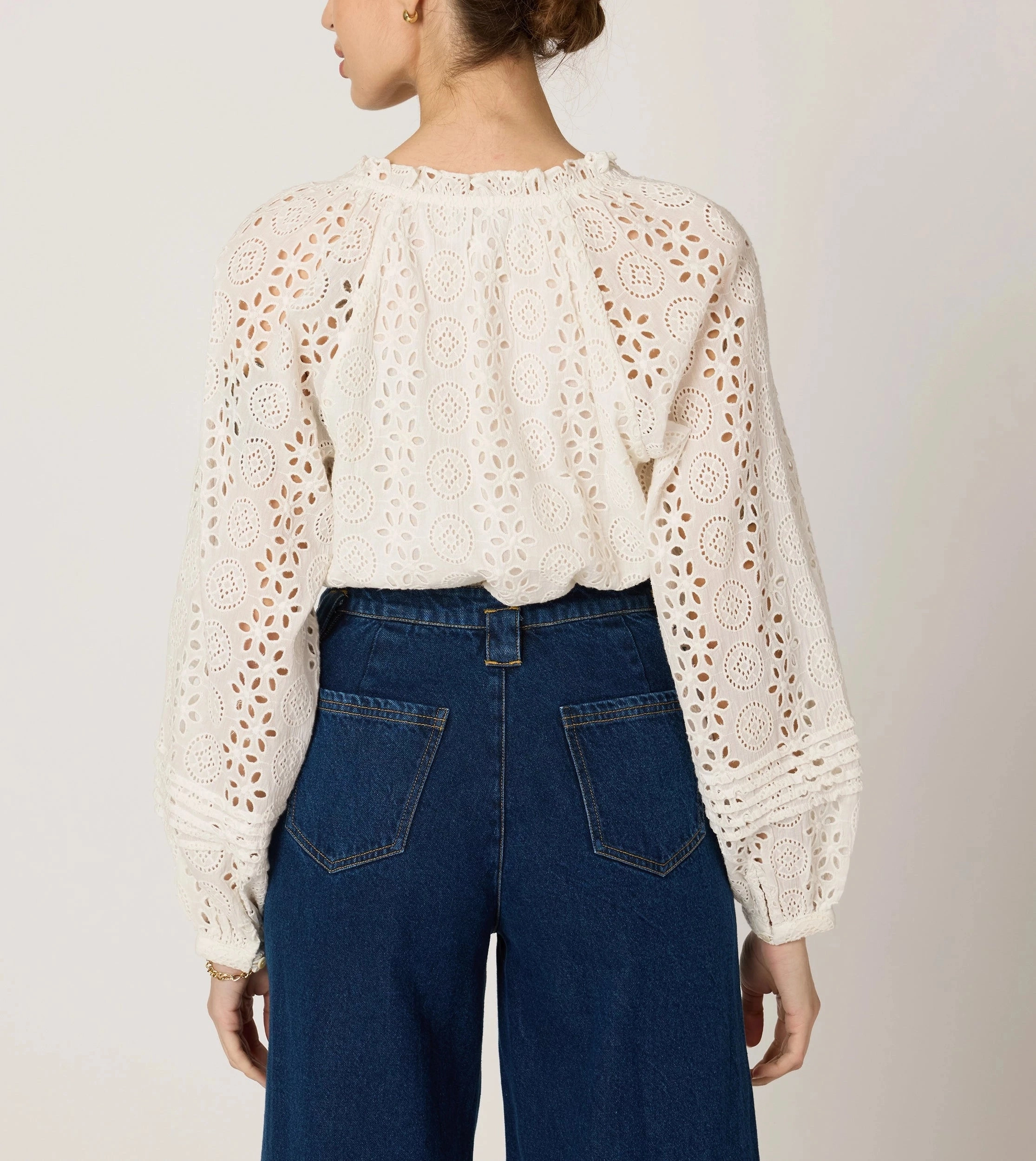 Comfy Layer ThermalRegulating Alicia Blouse | Ivory Eyelet
