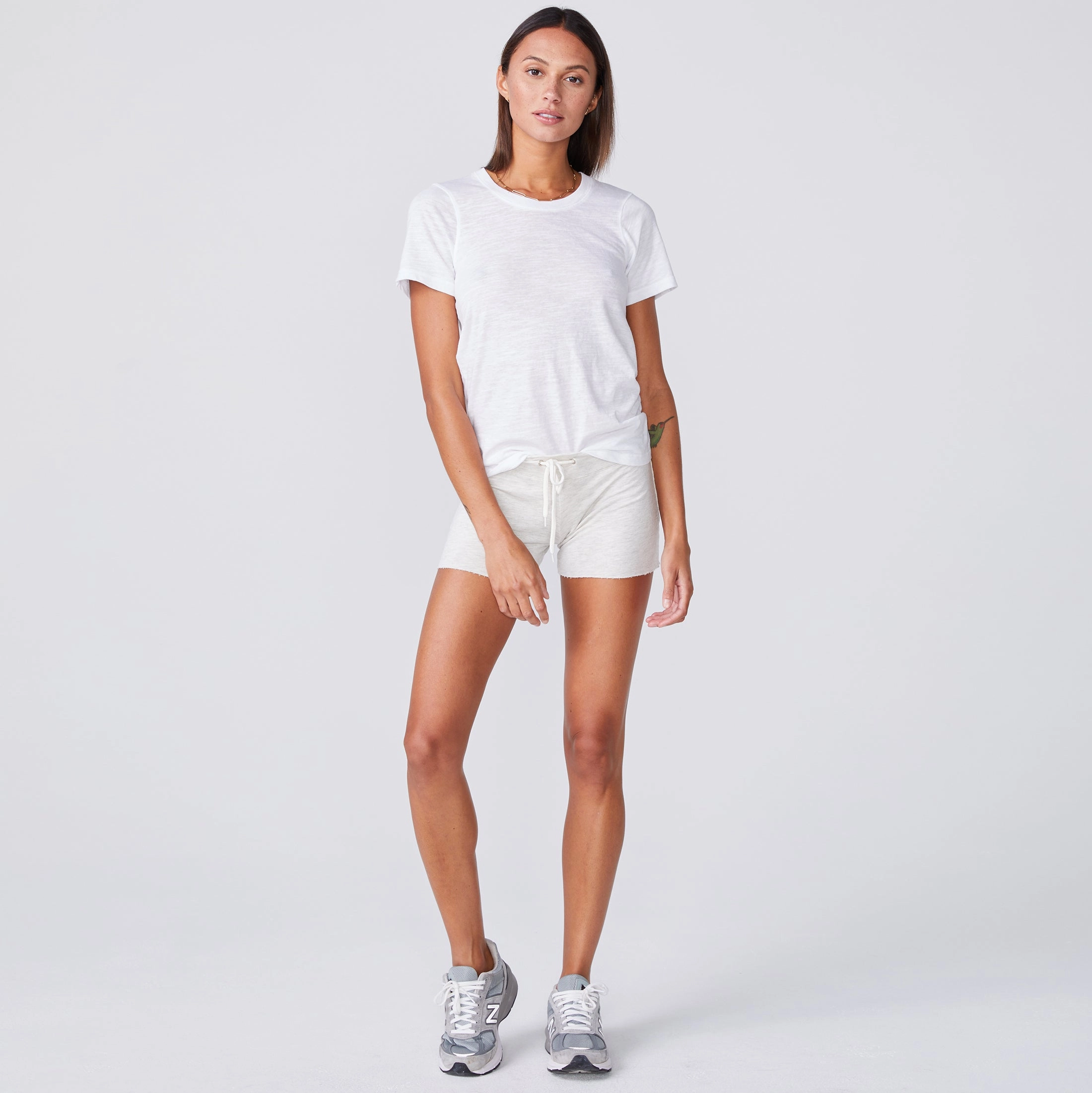 Textured Tri-Blend Fitted Crew Neck Tee SheerLayering Soft touch finish