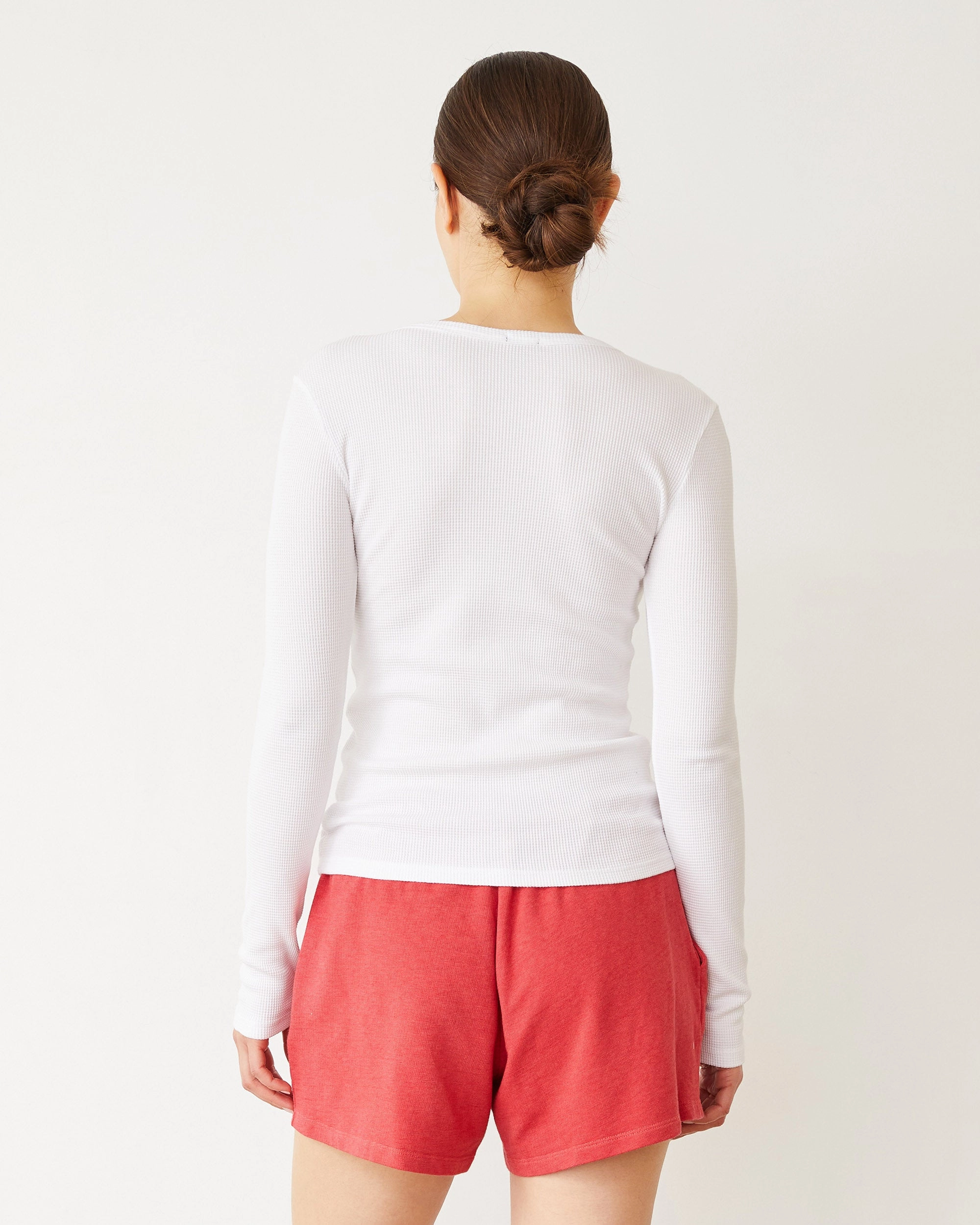 Baby Thermal Henley Recycled Polyester Material Lightweight Weave