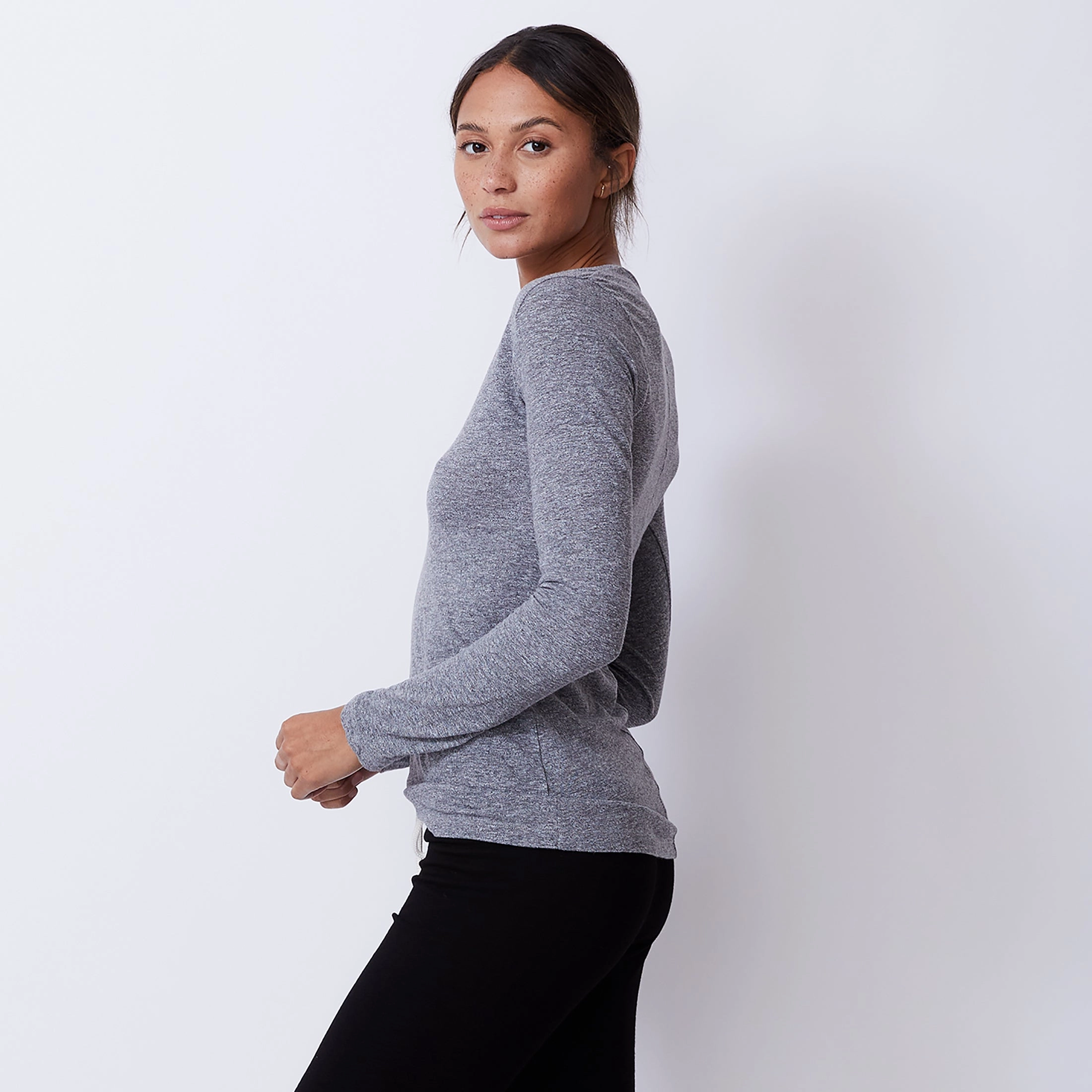 Sleeveless Tee Textured Tri-Blend Fitted Long Sleeve V Neck Tee