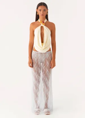 AntiFadeDye Caden Lace Maxi Skirt - Blue Adjustable Closure Perfect Comfort Fit Caden Lace Maxi Skirt - Blue