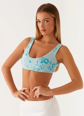 Antimicrobial Coating Mercer Sequin Bralette - Blue Mercer Sequin Bralette - Blue Soft Blended Fabric