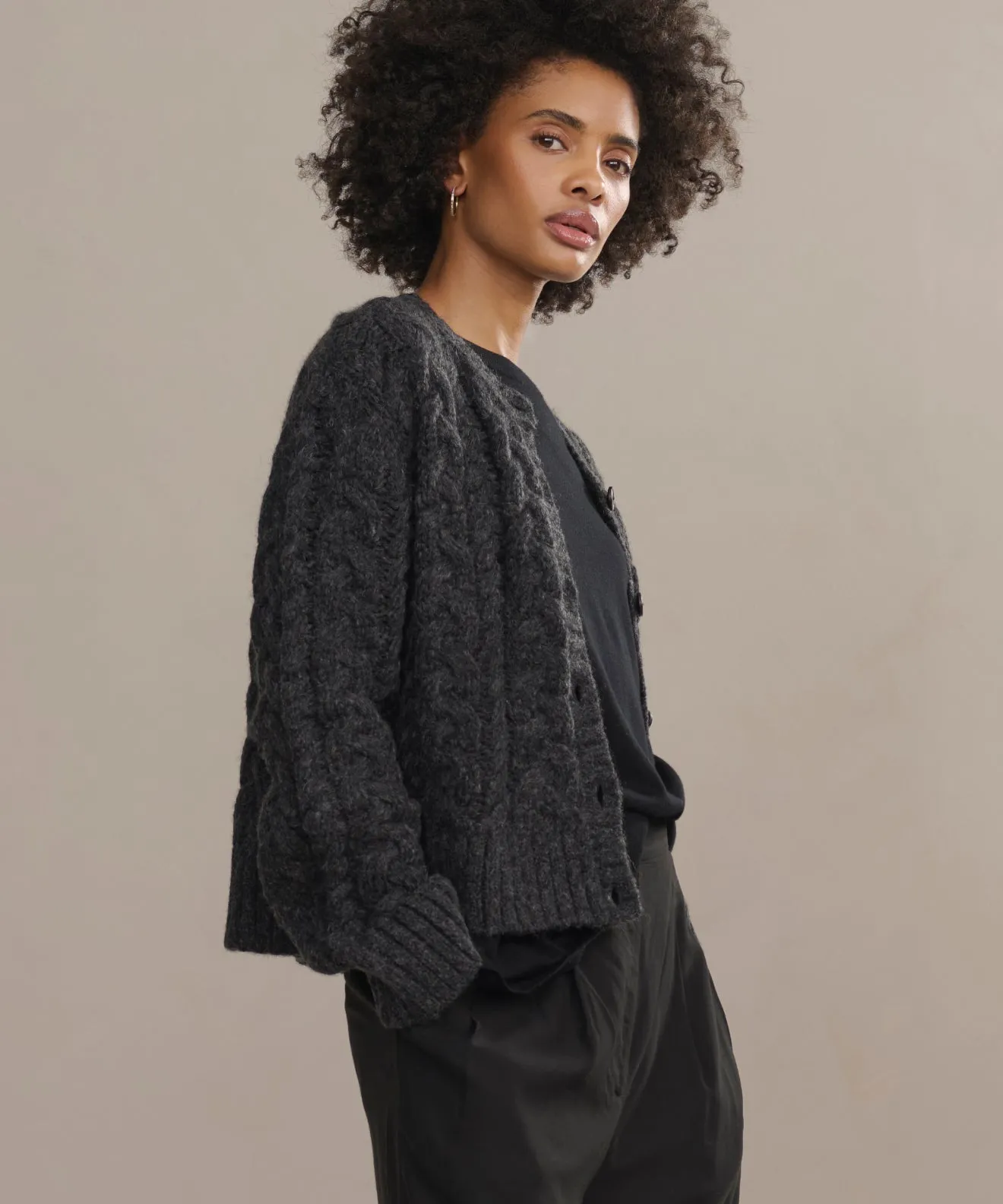 Cable Juliette Cardigan AbrasionResistant Edging DurableBlend