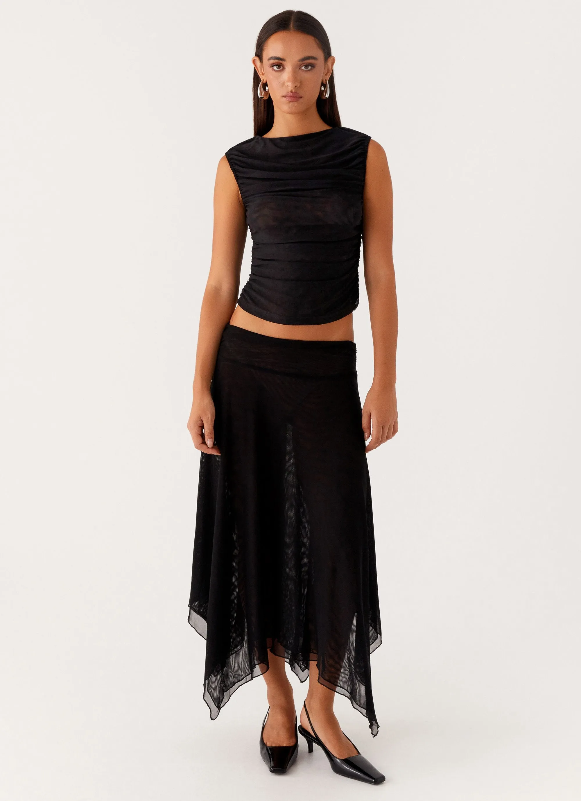Smart Layering Arwen Midi Skirt - Black