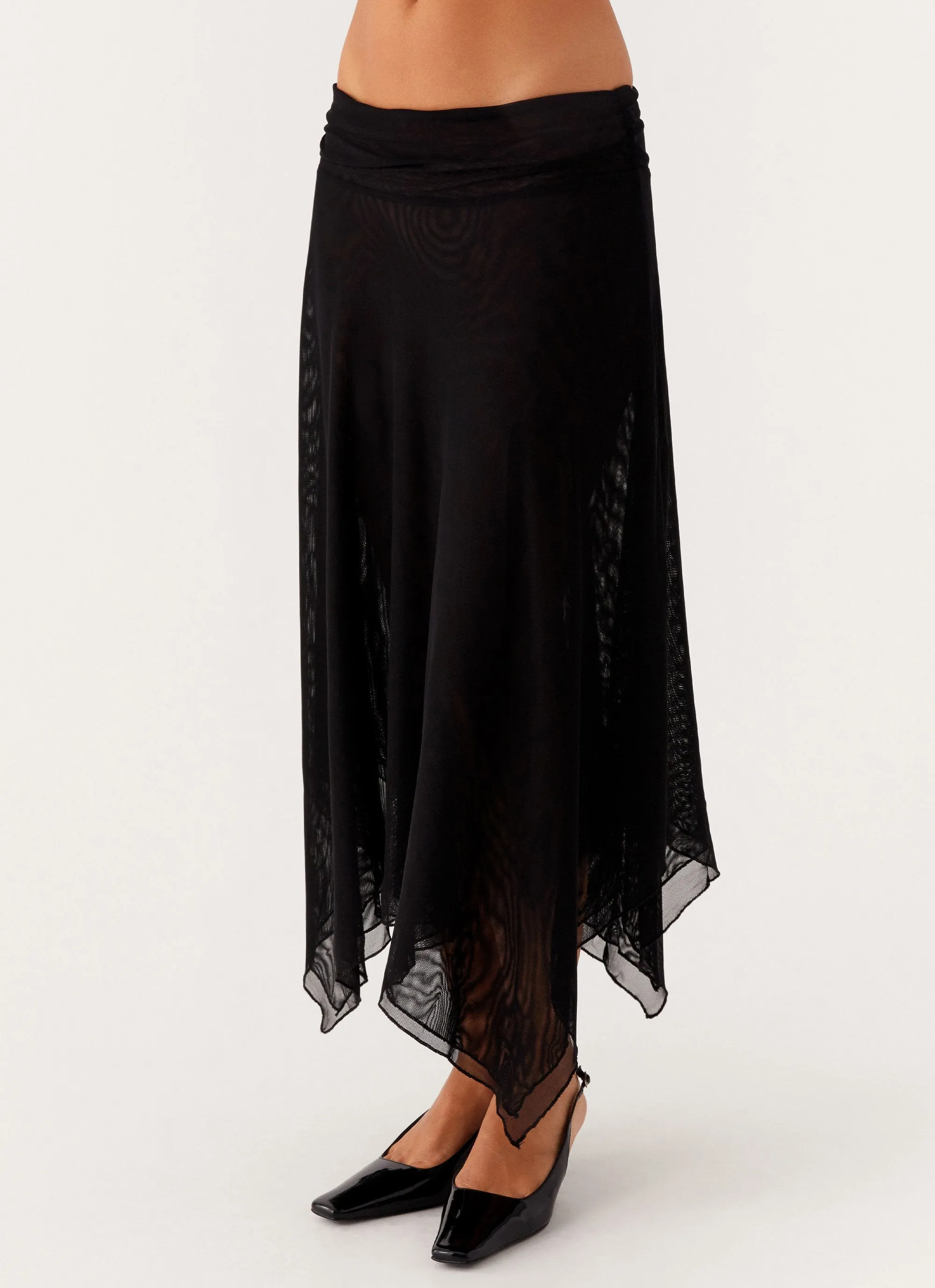 Arwen Midi Skirt - Black AntiPillingFabric
