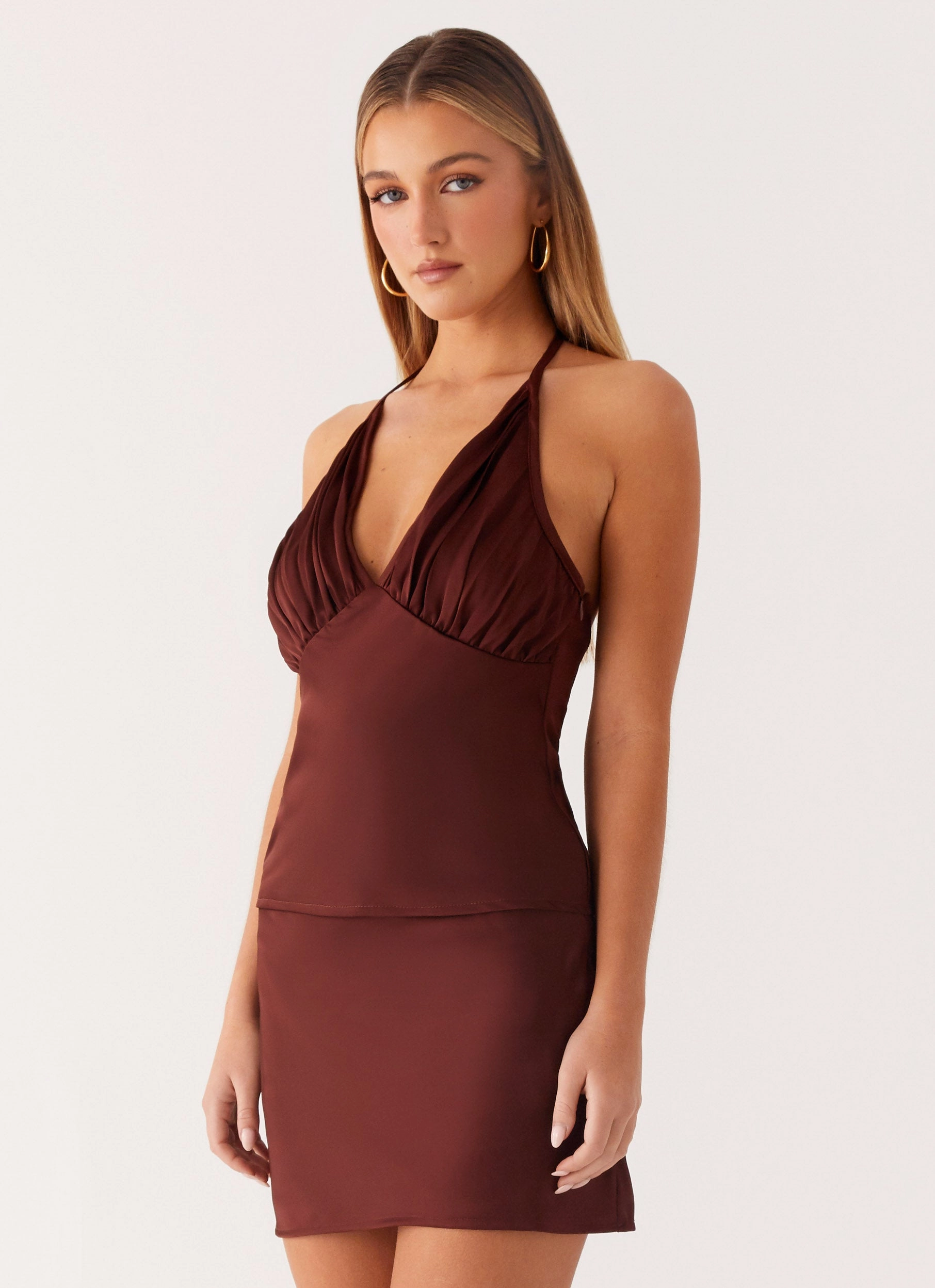 QuickDryConstruction Mabel Halter Top - Chocolate