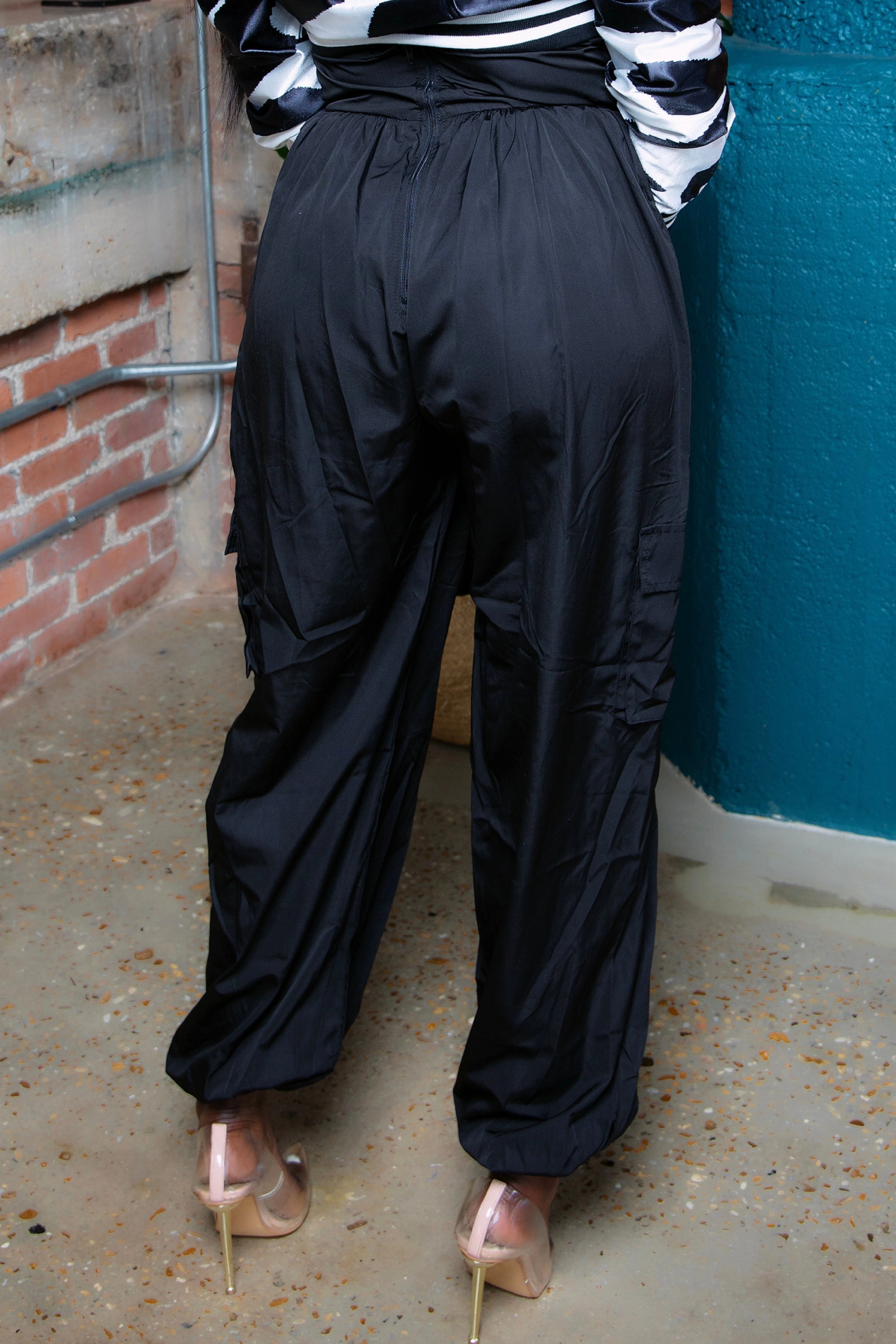 Carmen Cargo Genie Pants - Black Rubberized Hem