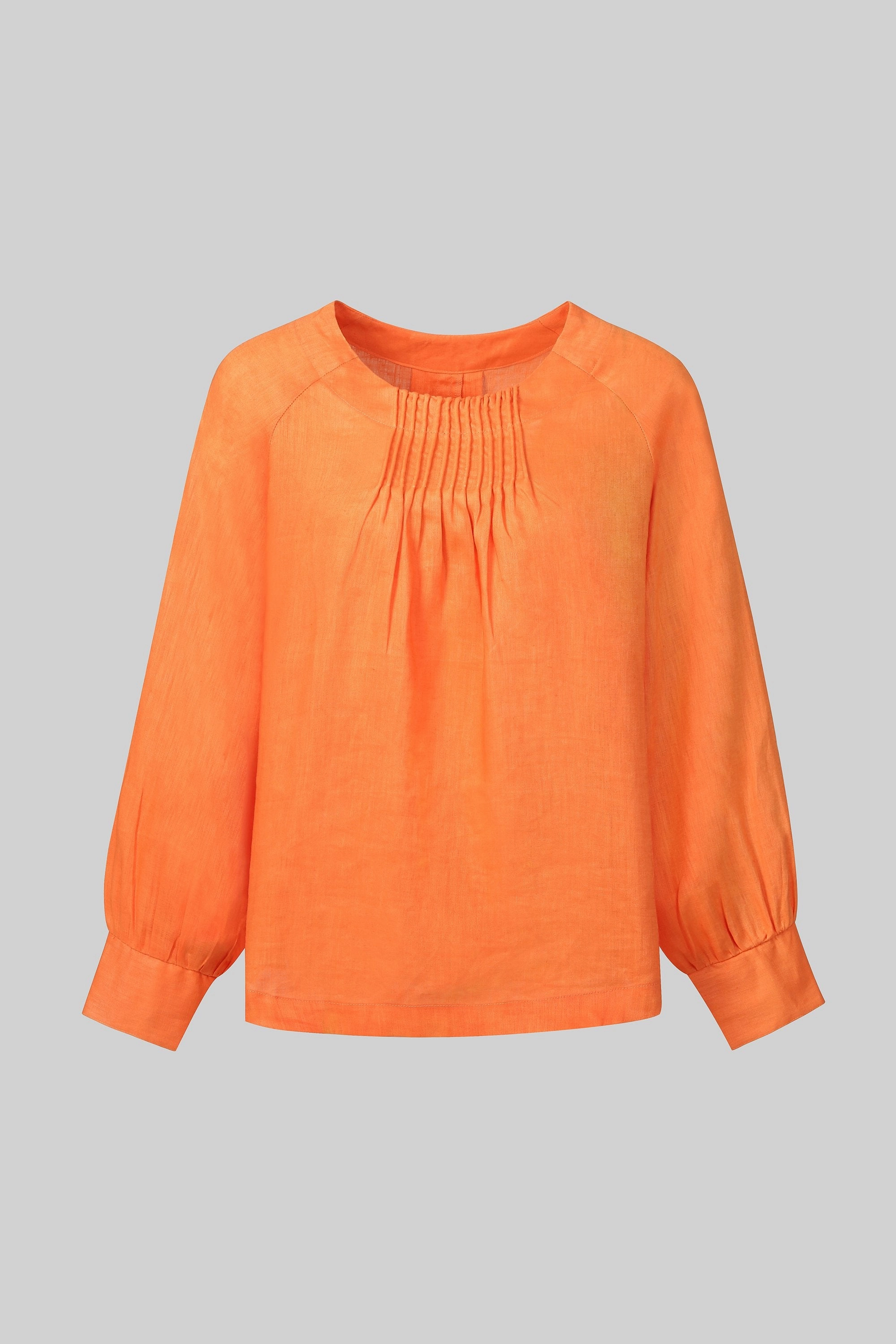 Scented Tea | Pintucked Linen Blouse Elastic hem