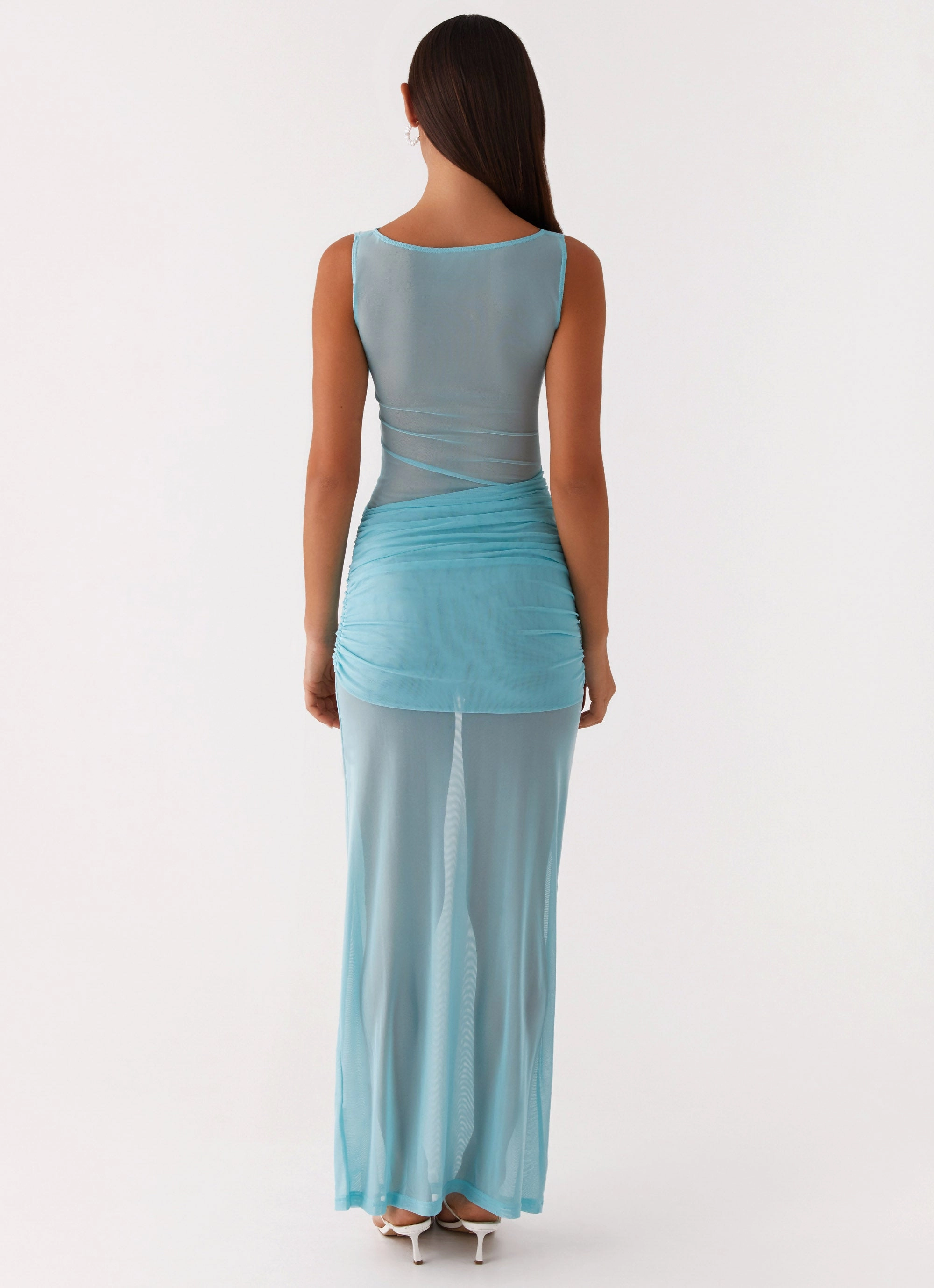 Relaxed Mood Romantic dinner wear Apollo Maxi Dress - Aqua