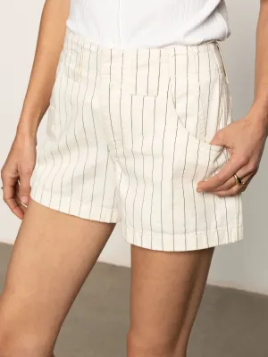 Arden Denim Short Bleached White Pinstripe Easy Motion No Ride Up Arden Denim Short Bleached White Pinstripe