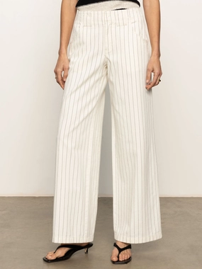 Arden Wide Leg Jeans Bleached White Pinstripe Flattering Comfort Arden Wide Leg Jeans Bleached White Pinstripe Breathable fabric Reinforced Seams
