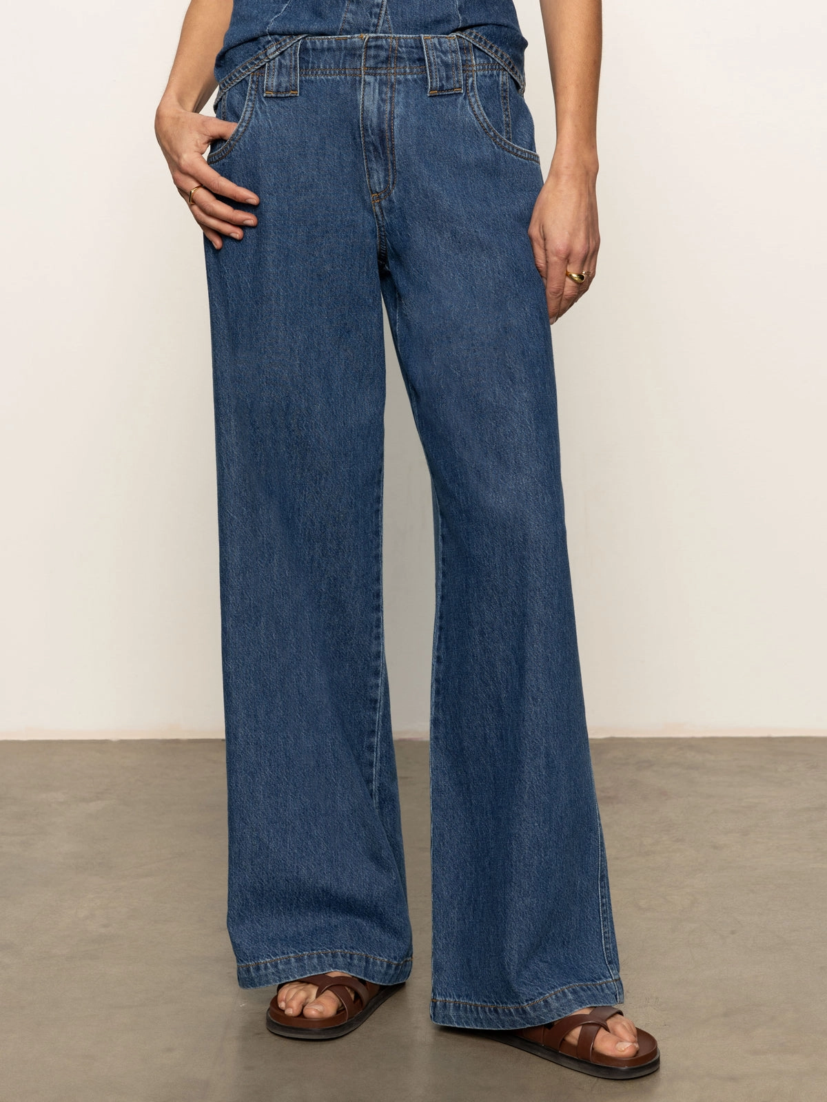 ElasticCuffs Arden Wide Leg Jeans Perfect Storm
