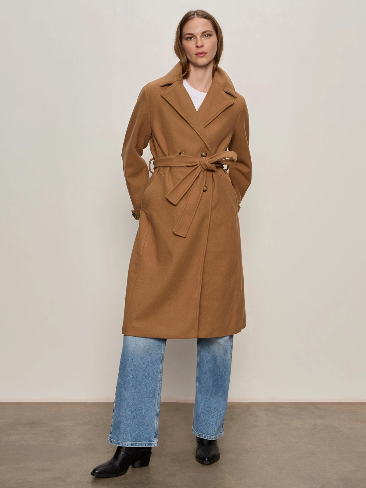 Aria Wrap Coat Camel Awareness