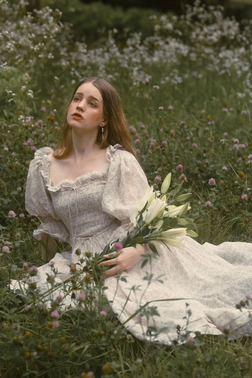 Ariana 17 | smocking fairy floral dress Eco Certified Textile