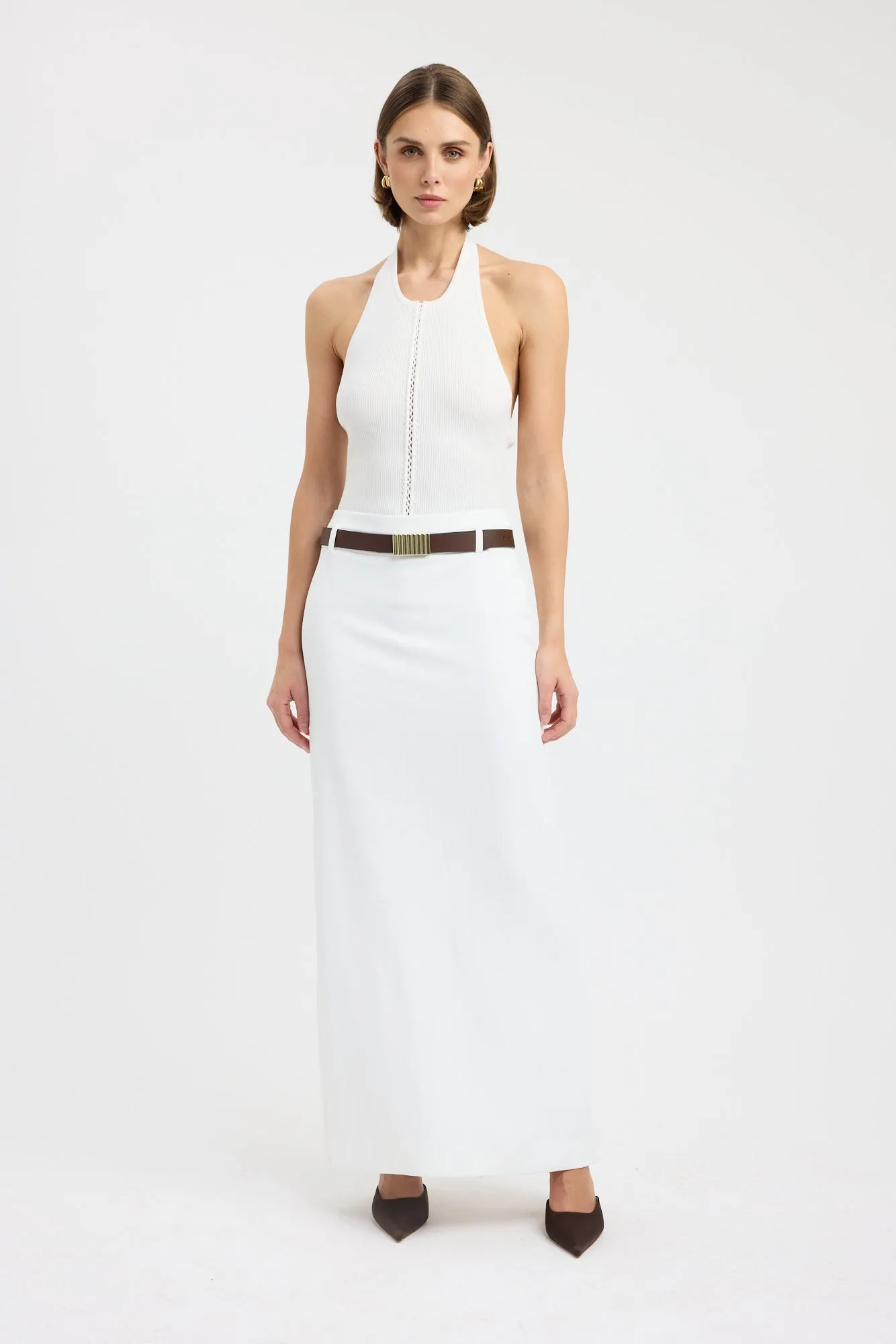 Subtle Finish Ariel Low Rise Maxi Skirt