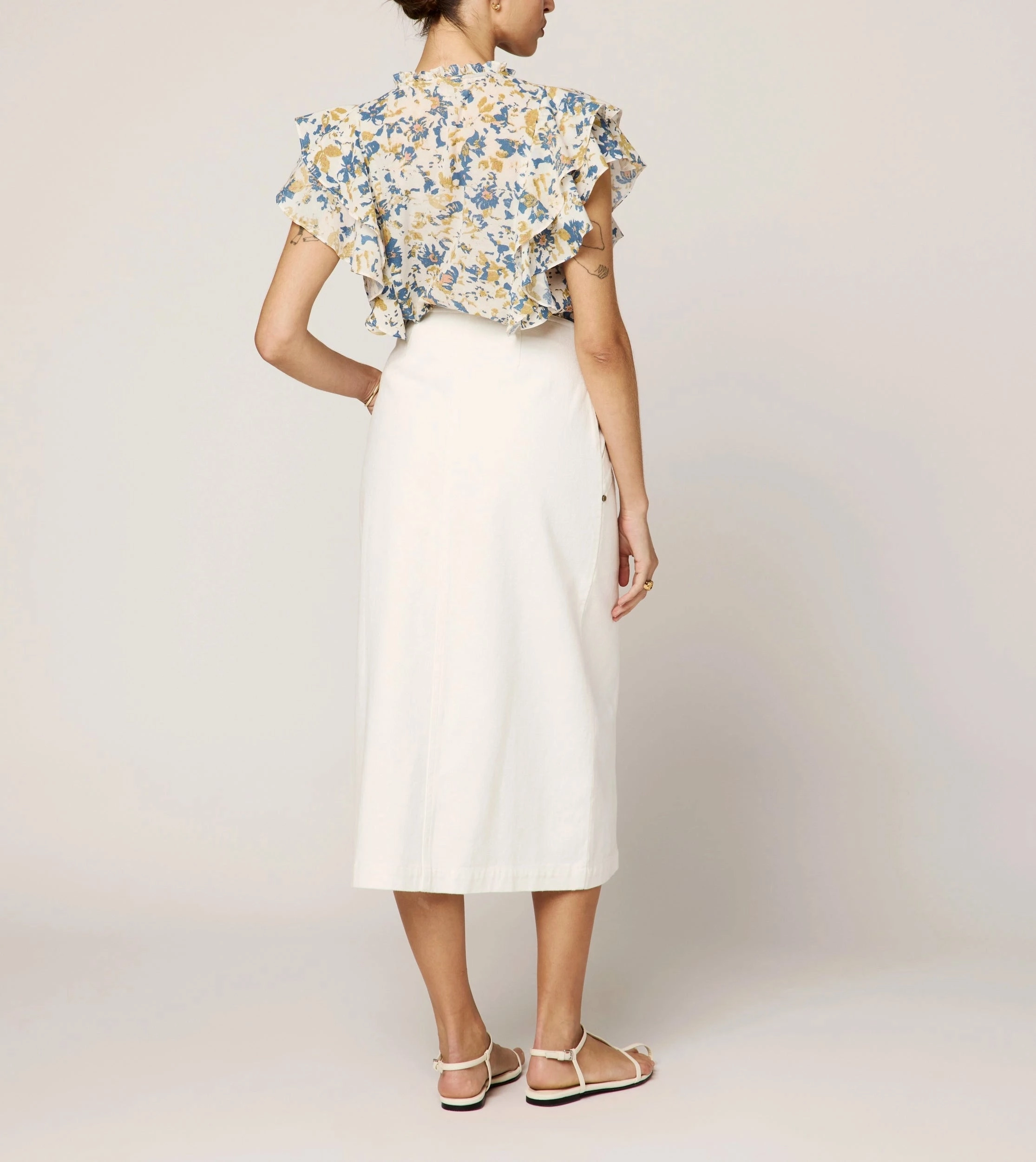 Quick Release Buttons Adjustable Hem Arista Blouse | Carina Print