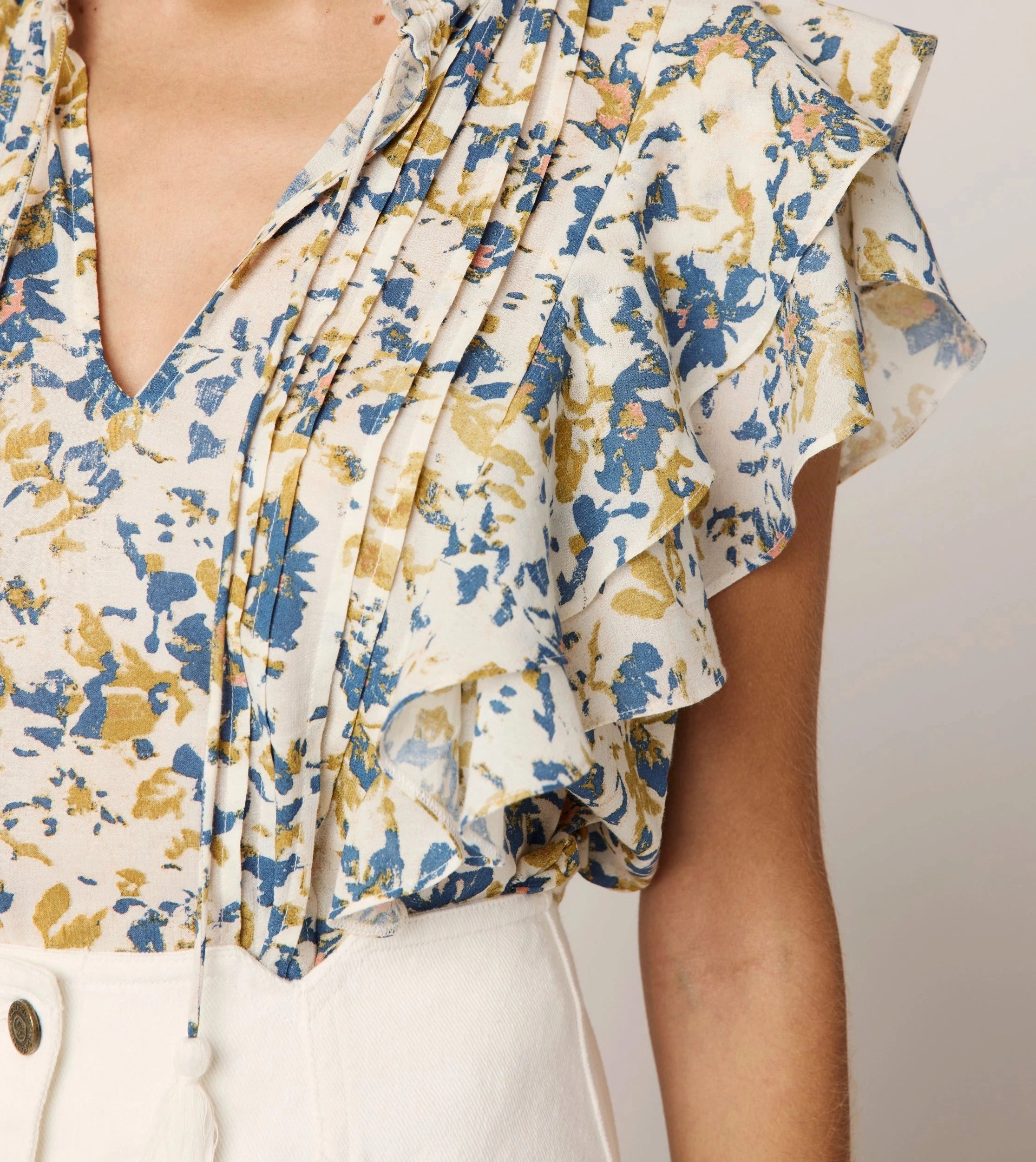 Weighted Hem AntiOdor Arista Blouse | Carina Print