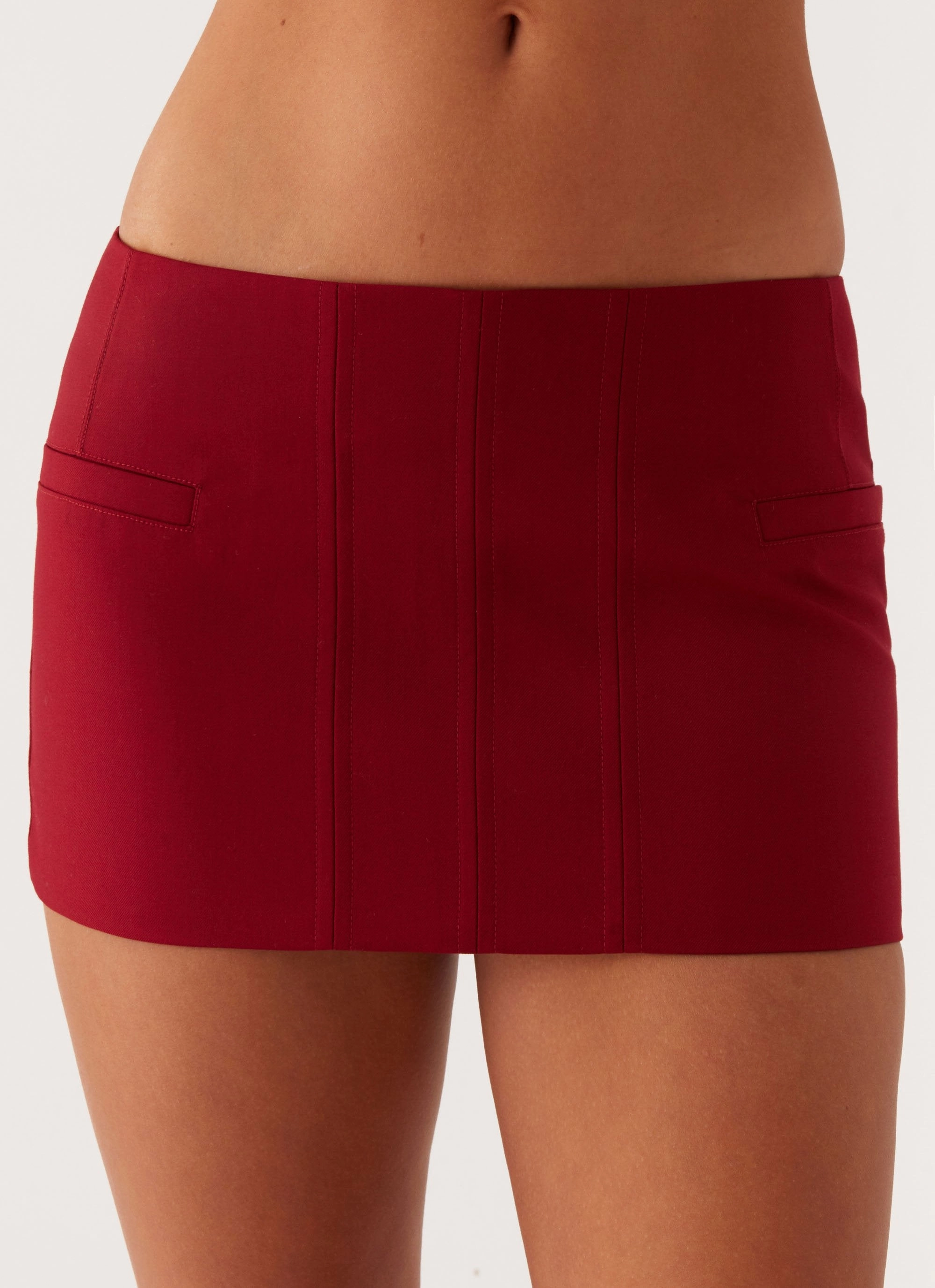 Chill Comfort Weekend Style Armelle Micro Mini Skirt - Maroon