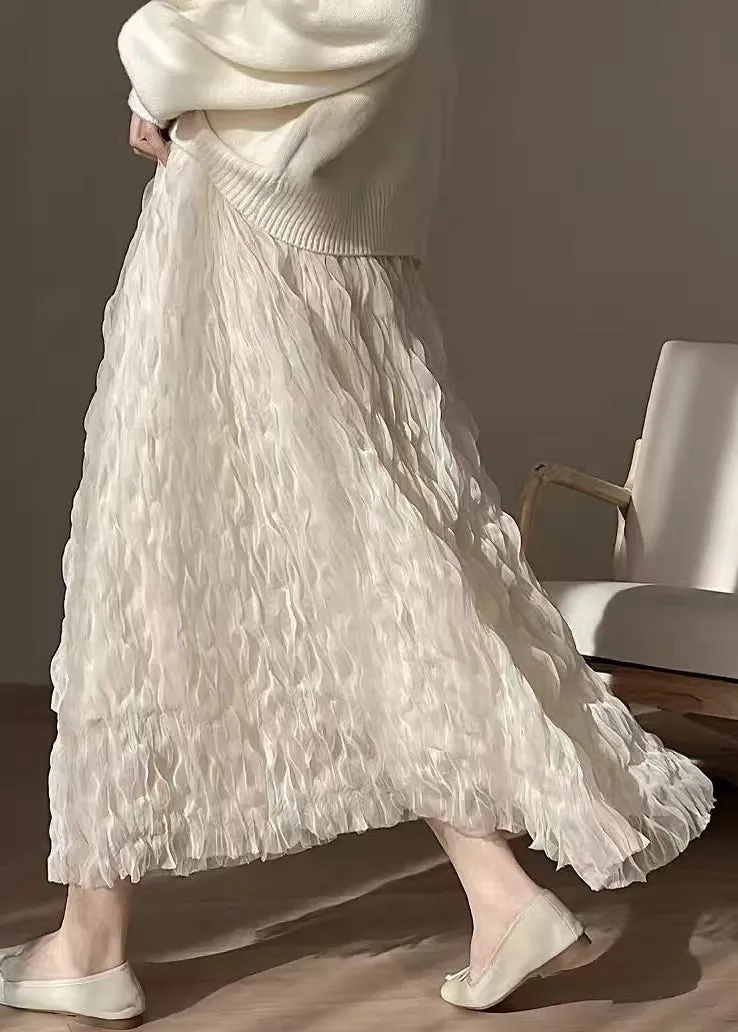 Art Beige Original Design Solid Tulle Skirts Spring RV015