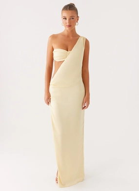 Art Print Cooper Maxi Dress - Yellow Classic Waistband Cooper Maxi Dress - Yellow