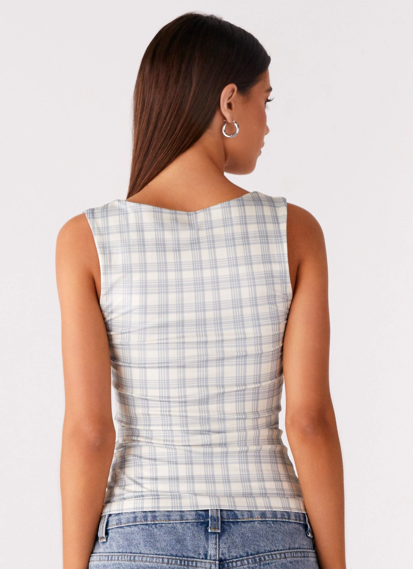 No Drama Strap Top - Grey Check ReinforcedArmholes