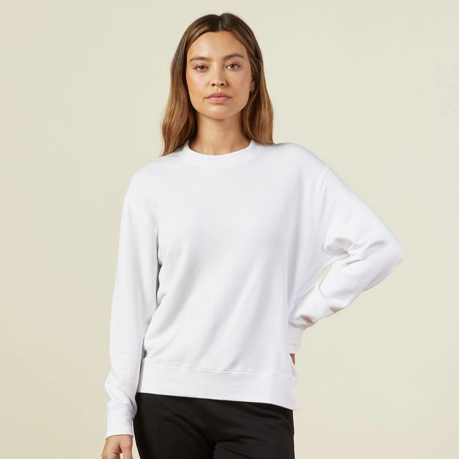 Curved Hemline Supersoft Fleece Boyfriend Sweatshirt