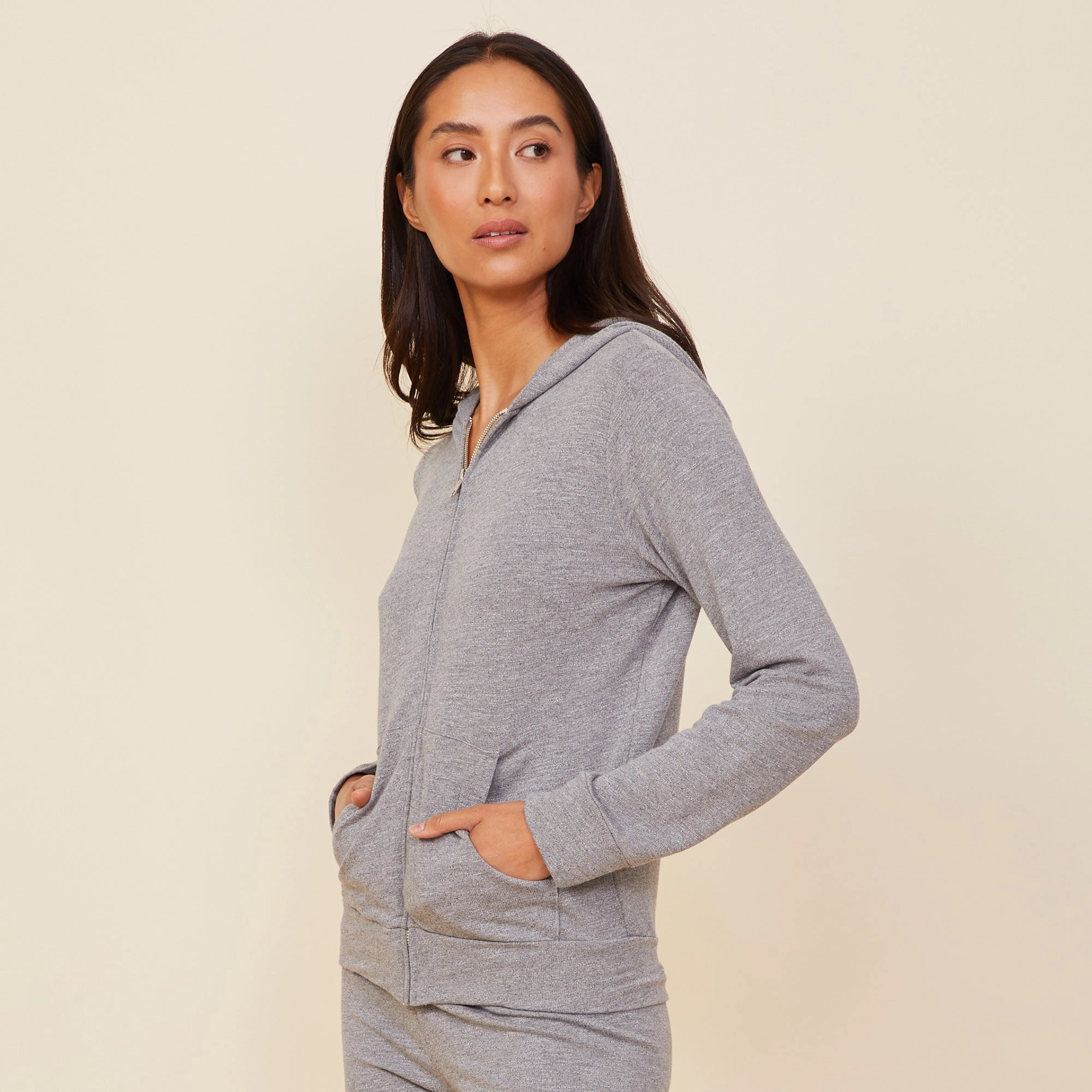 Temperature Control Fabric NonRestrictive Cut Supersoft Zip Up Hoody