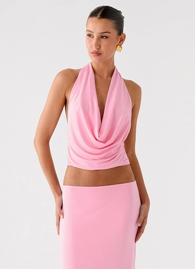 Ashi Cowl Top - Pink BondedSeamTechnology Daily Wear Earthy Tone Colorways Ashi Cowl Top - Pink
