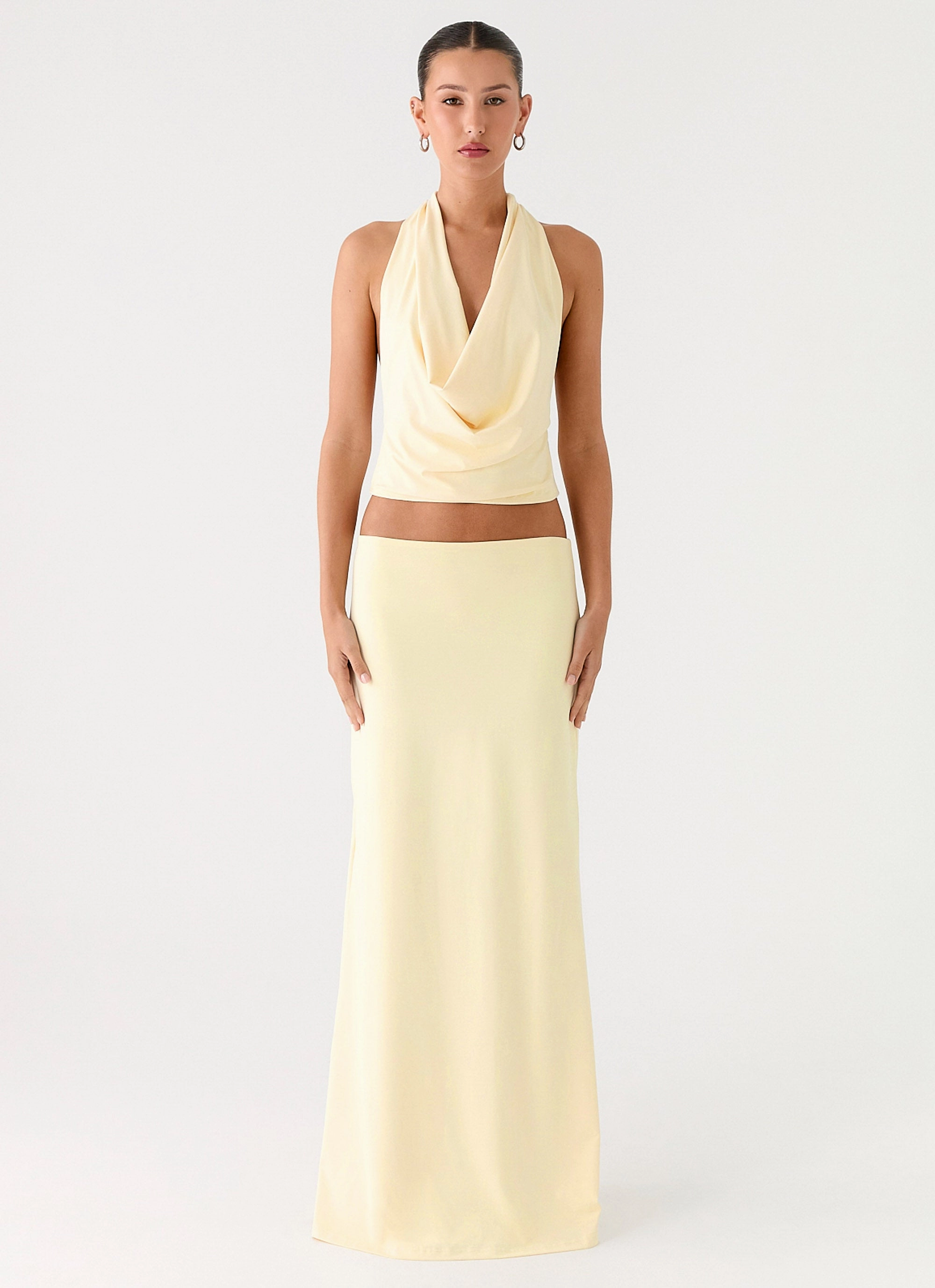 Formal Wear Ashi Cowl Top - Yellow