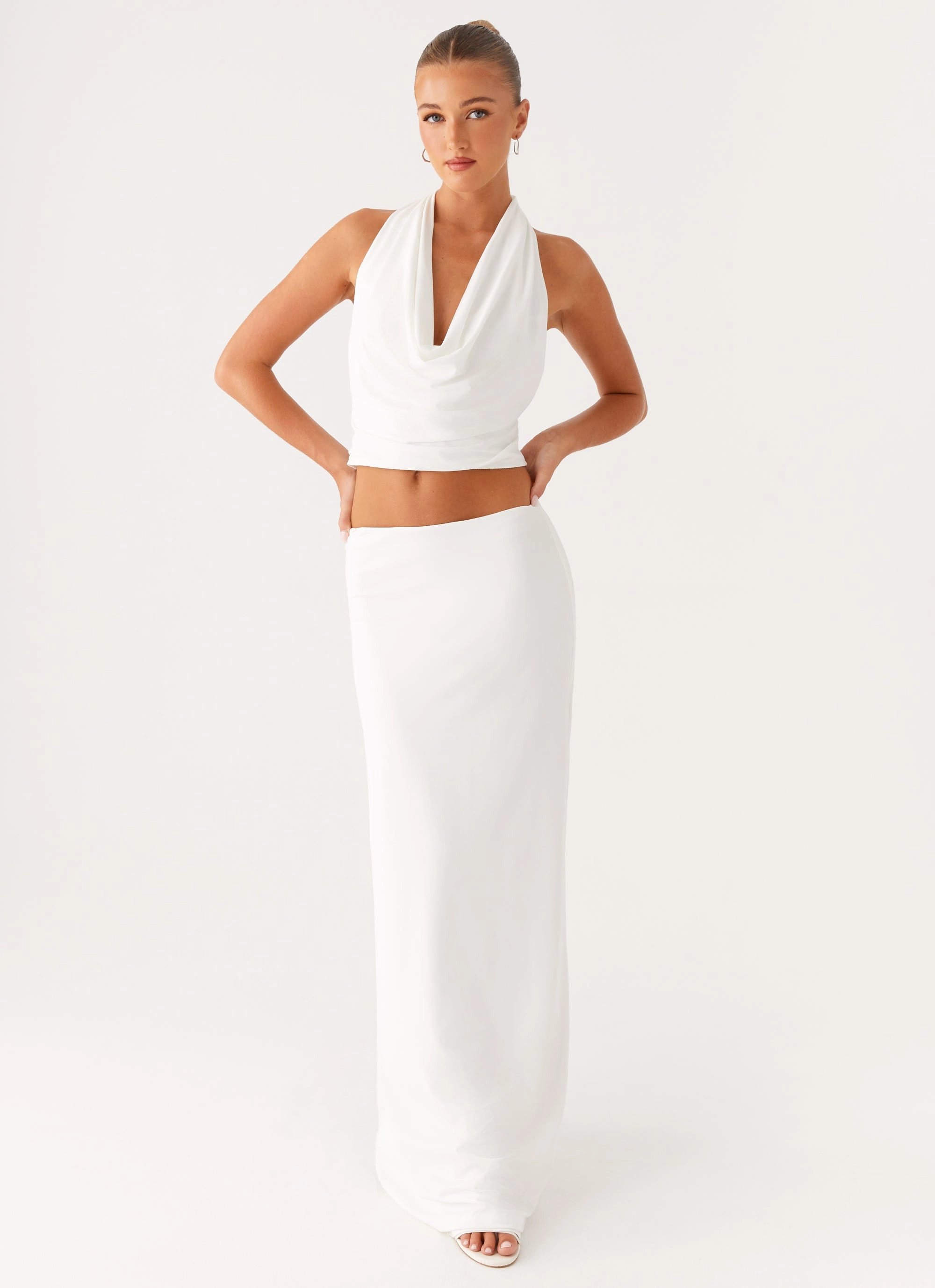 Ashi Maxi Skirt - White Quick-Dry Material