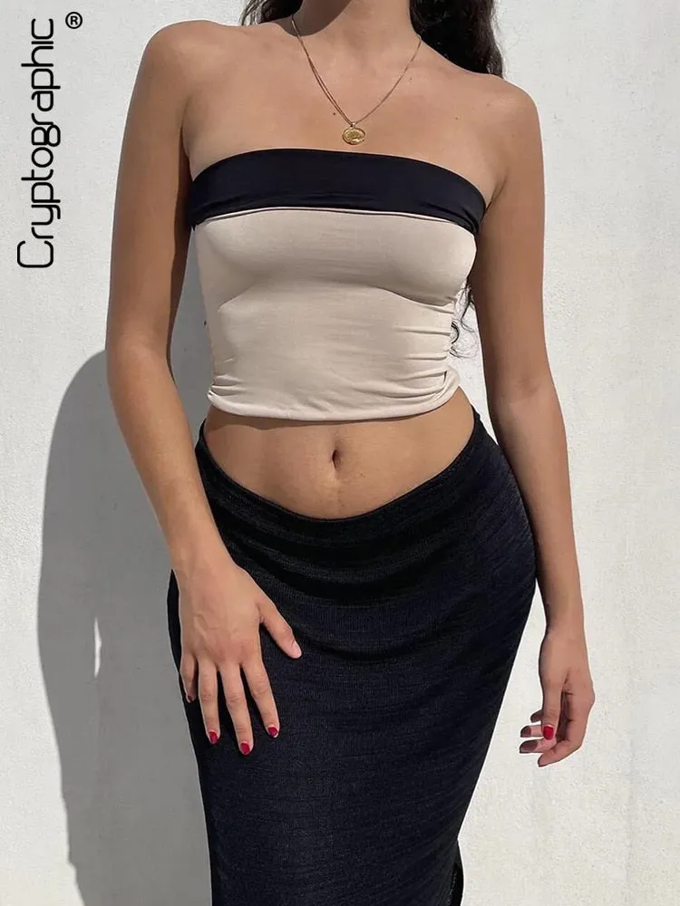 Ashore Shop Elegant Tube Top and Skirt 2 Piece Set Skinny Dress Sets Summer Outfits for Women Sexy Co-ord Sets Club Clothes