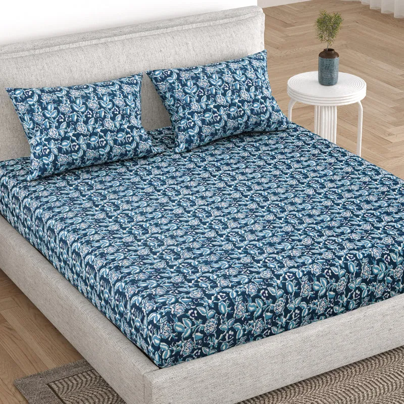 Asin Floral Bedding Set - Blue