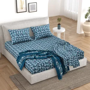 Asin Floral Bedding Set - Blue