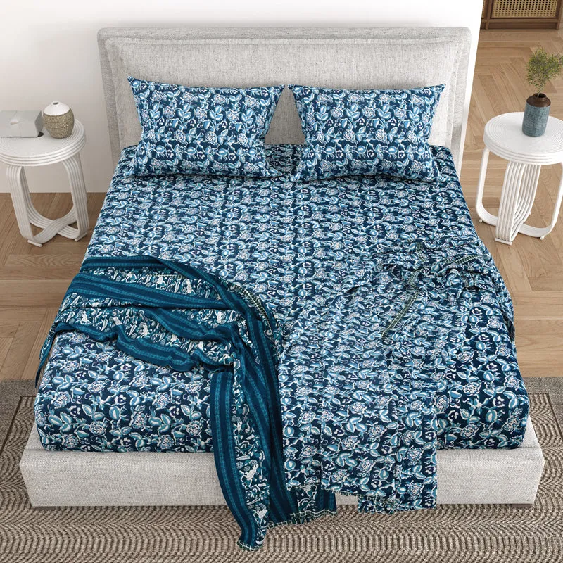 Asin Floral Bedding Set - Blue