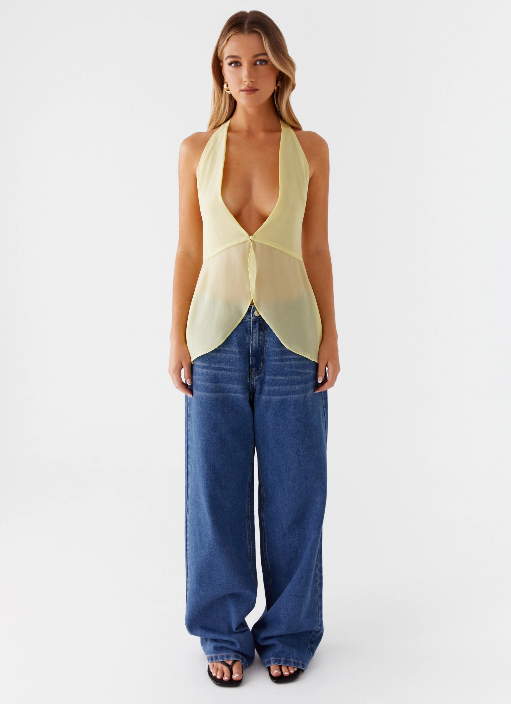 At Last Halterneck Top - Yellow NonIrritatingEdges Variable Tension Adjustment